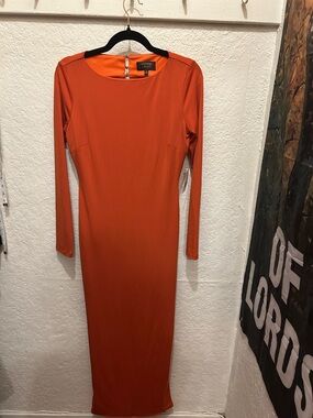 Alexia Admor Long Sleeve Maxi Dress in Bright Orange